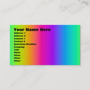 Carte De Visite Corey Tiger 80s Rétro Mélange Arc-en-ciel