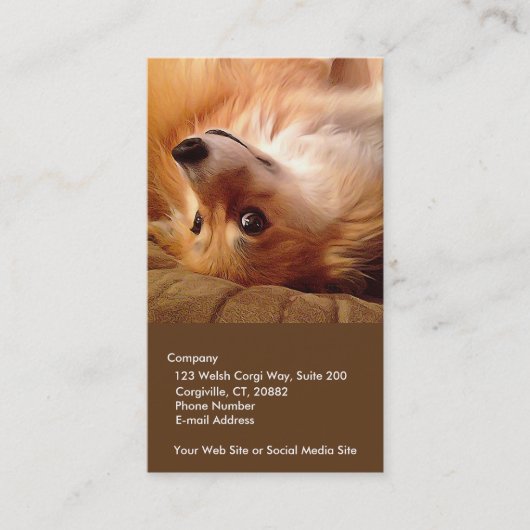 Carte De Visite Corgi personnalisable (Devant)