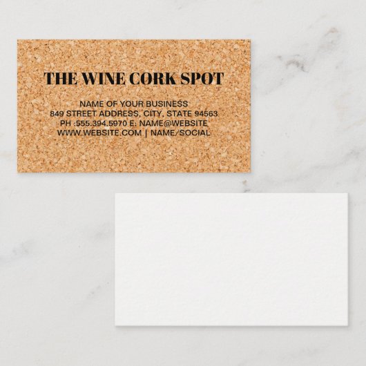 Carte De Visite Cork Board Arrière - plan Texture (Devant / Derrière)