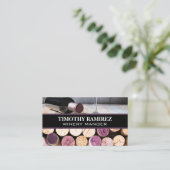 Carte De Visite Corks | Bouteille de vin et verre (Debout devant)