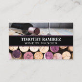 Carte De Visite Corks | Bouteille de vin et verre (Devant)