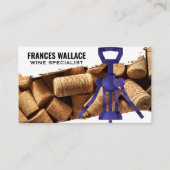 Carte De Visite Corks | Raisins d'ouverture de vin (Devant)