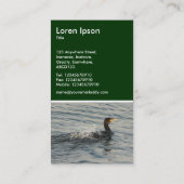 Carte De Visite Cormorant Apprendre à nager - Vert foncé (Dos)