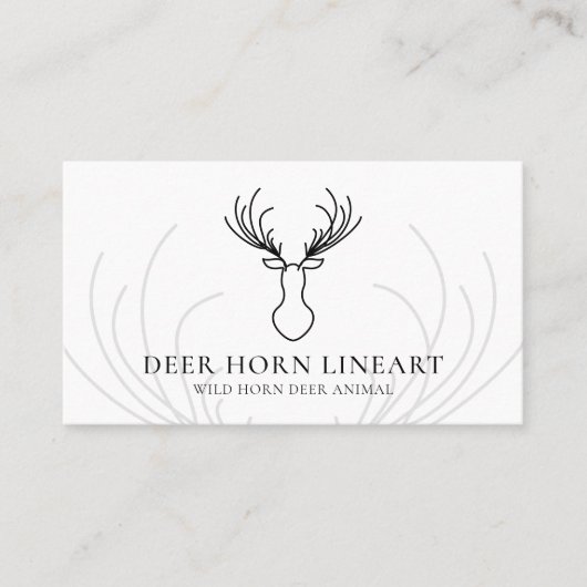 Carte De Visite Corne d'animal blanc de cerf (Devant)