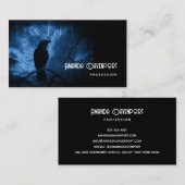 Carte De Visite Corneille noire avec runes style gothique foncé (Devant / Derrière)