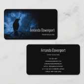 Carte De Visite Corneille noire avec runes style gothique foncé (Devant / Derrière)