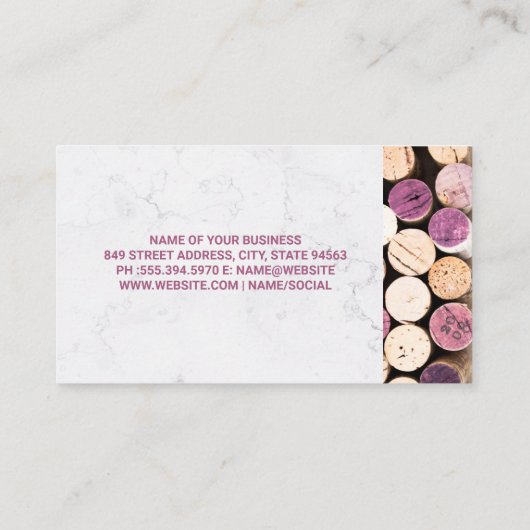 Carte De Visite Cornes à vin d'occasion | Vue supérieure (Dos)