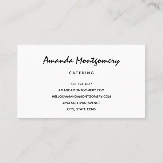 Carte De Visite Cornucopia Autumn Harvest Table du chef (Dos)