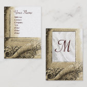 Carte De Visite CORNUCOPIA MONOGRAM noir clair, perle gris blanc (Devant / Derrière)