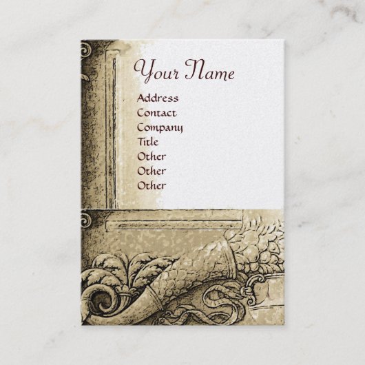 Carte De Visite CORNUCOPIA MONOGRAM noir clair, perle gris blanc (Devant)