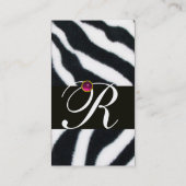 CARTE DE VISITE CORNUCOPIA ROSE NOIR BLANC ZEBRA FUR MONOGRAM (Dos)