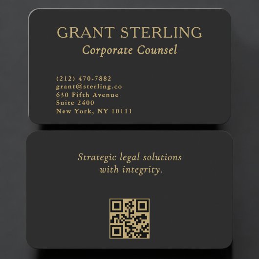 Carte De Visite Corporate Counsel QR Code Professional