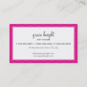 Carte De Visite CORPORATE moderne simple chevron chaud magenta ros (Dos)