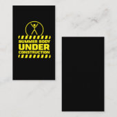 Carte De Visite Corps d'été en construction Funny Fitness Excus (Devant / Derrière)