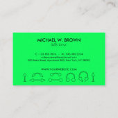 Carte De Visite Corps métallique perçage néon vert (Dos)