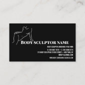 Carte De Visite Corps noir sculpté contour spa esthéticien (Dos)