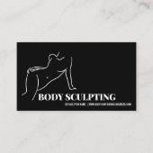 Carte De Visite Corps noir sculpté contour spa esthéticien (Devant)