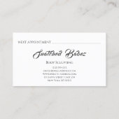Carte De Visite Corps Sclupting Beauté Logo Parties scintillant Ma (Dos)