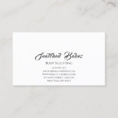 Carte De Visite Corps Sclupting Beauté Logo Parties scintillant Ma (Dos)