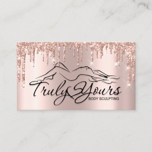 Carte De Visite Corps Sclupting Beauté Logo Parties scintillant Ro (Devant)