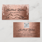 Carte De Visite Corps sculpté Beauté Logo Massage QRCODE Drives (Devant / Derrière)