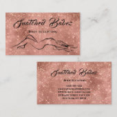 Carte De Visite Corps sculpté Beauté Logo Massage Rose (Devant / Derrière)