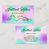 Carte De Visite Corps sculpté Beauté Logo Massage Spa rose violet (Devant / Derrière)