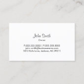 Carte De Visite Corps sculpté Slim Body Fitness (Dos)