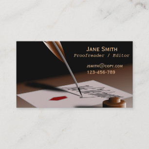 Carte De Visite Correcteur d'épreuves indépendant élégant avec