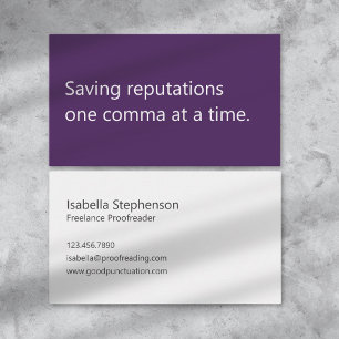 Carte De Visite Correcteur moderne indépendant minimaliste 