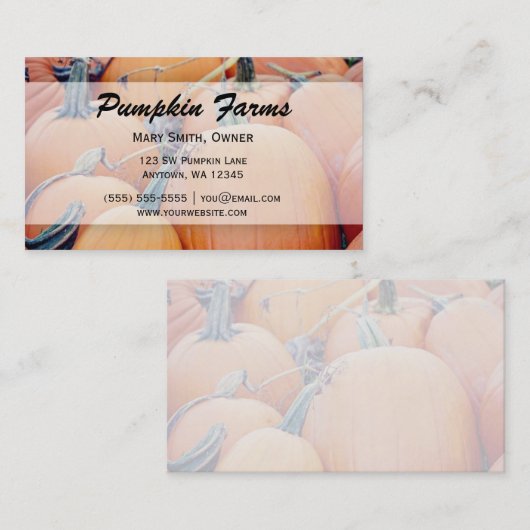 Carte De Visite Correctif citrouille (Devant / Derrière)