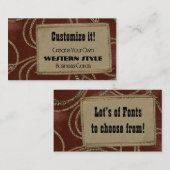 Carte De Visite Correction et corde en cuir (Devant / Derrière)