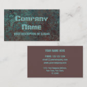 Carte De Visite Corrosion "cuivre" impression "description" (Devant / Derrière)