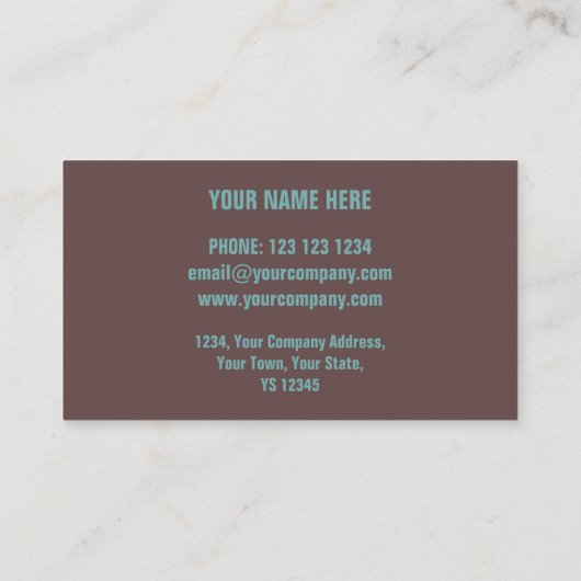 Carte De Visite Corrosion "cuivre" impression "description" (Dos)