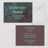 Carte De Visite Corrosion "cuivre" impression "description" chubby (Devant / Derrière)