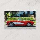 Carte De Visite Corvette rouge et blanche Convertibe - Platine (Dos)
