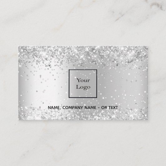 Carte De Visite Cosalon de beauté du code QR Silver (Devant)