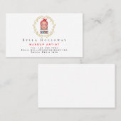 Carte De Visite Cosmétique Face Gold Wreath élégant maquillage Art (Devant / Derrière)