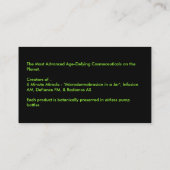 Carte De Visite Cosmétiques de boîte noire, ventes indépendantes (Dos)