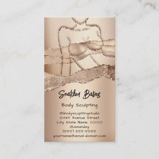 Carte De Visite Cosmétiques de sculpture corporelle personnalisées (Devant)