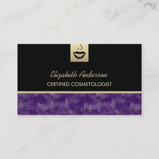 Carte De Visite Cosmetologie de luxe Artiste maquillage de guépard (Devant)