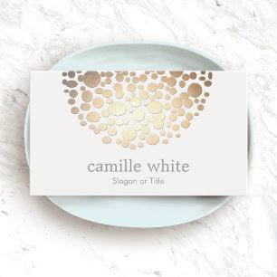 Carte De Visite Cosmetologie Design Moderne Faux Gold Cercles