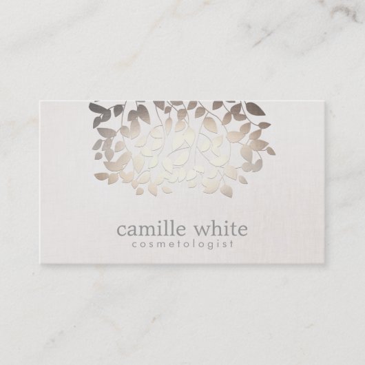 Carte De Visite Cosmetologie Faux Gold Foil Feuille Linge Look (Devant)