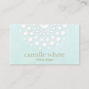 Carte De Visite Cosmetologie Jolie Rosette blanche Light Aqua Blue
