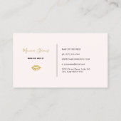 Carte De Visite Cosmetologie Maquillage Artiste Gold Lips Logo (Dos)