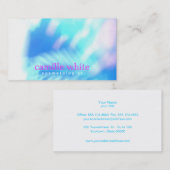 Carte De Visite Cosmetologie Turquoise Bleu Abstrait Spa et Salon (Devant / Derrière)