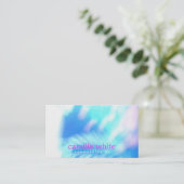 Carte De Visite Cosmetologie Turquoise Bleu Abstrait Spa et Salon (Debout devant)