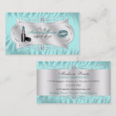 Carte De Visite Cosmetologist bleu de parties scintillantes de (Devant / Derrière)