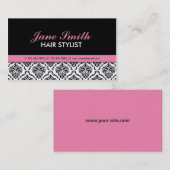 Carte De Visite Cosmetologist floral de damassé professionnelle (Devant / Derrière)