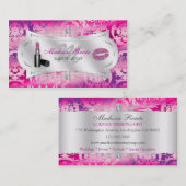 Carte De Visite Cosmetologist fuchsia prodigue de scintillement de (Devant / Derrière)